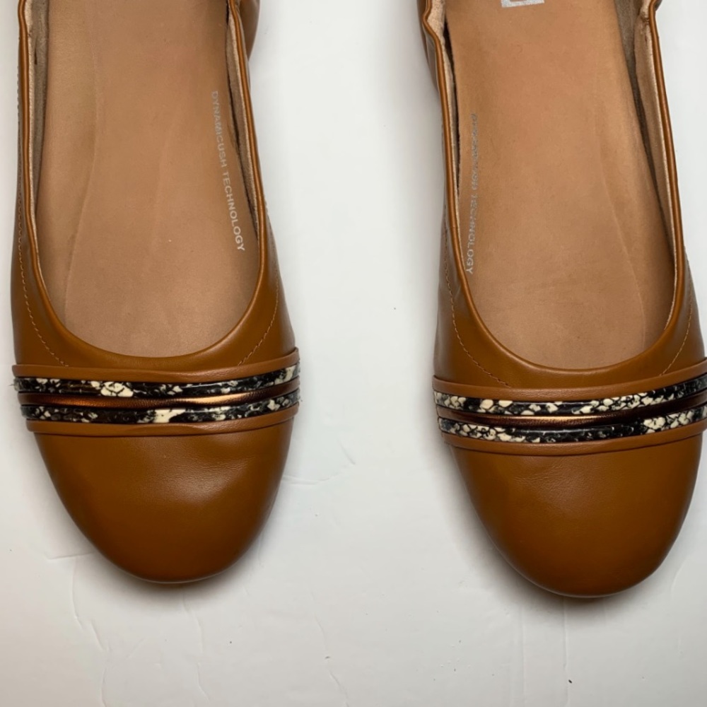 FitFlop Allegro Snake-Bangle Leather Ballet Flats Brown w/ Snakeskin Detail Sz 9 - Picture 7 of 10
